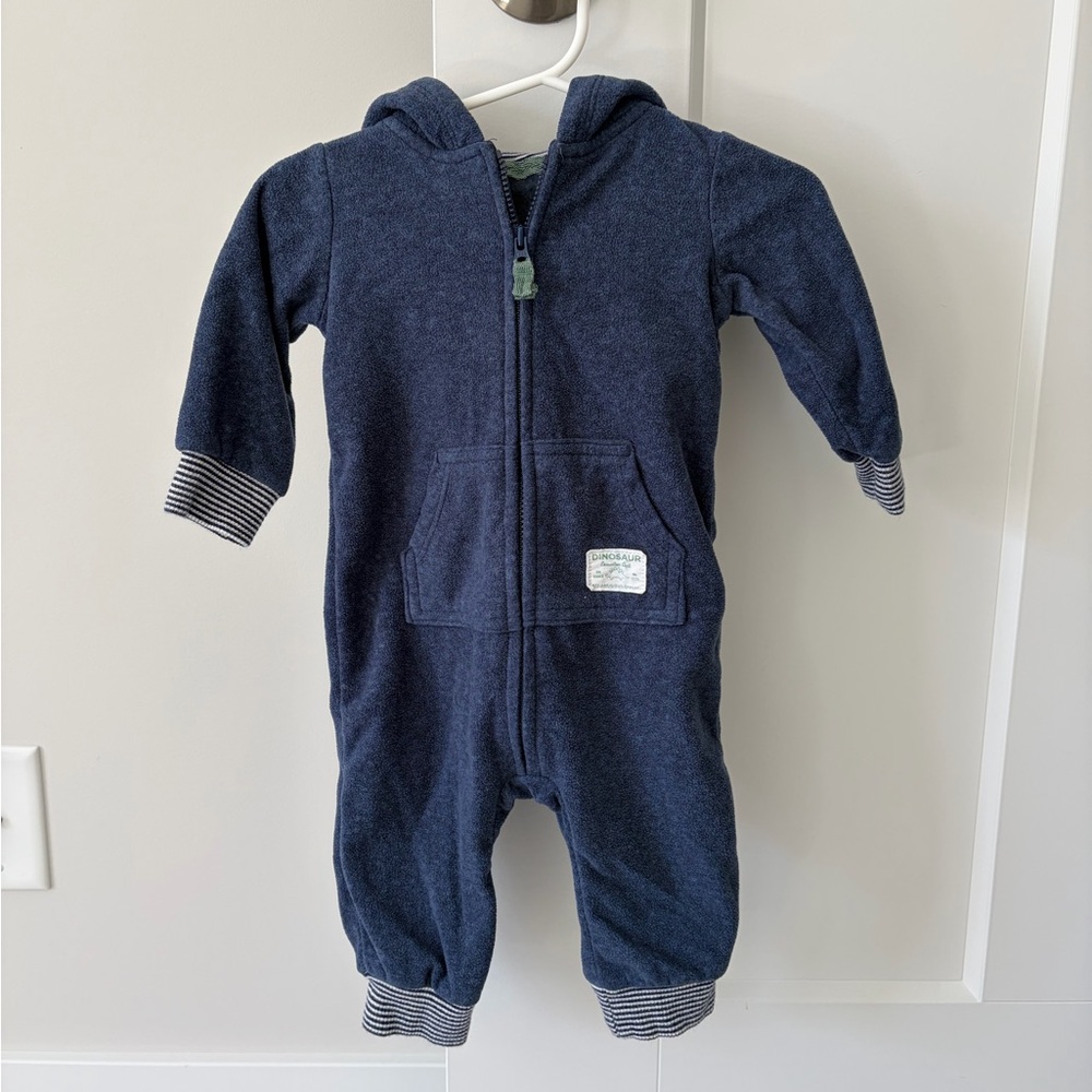 Dinosaur Fleece Hoodie Jumpsuit